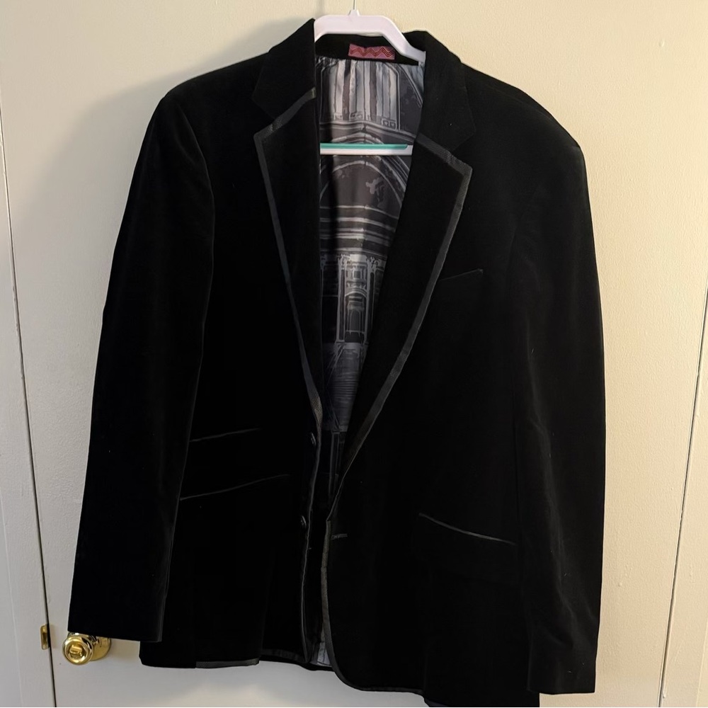 Robert Graham Black Velvet Men’s Blazer Jacket (Size 48)
